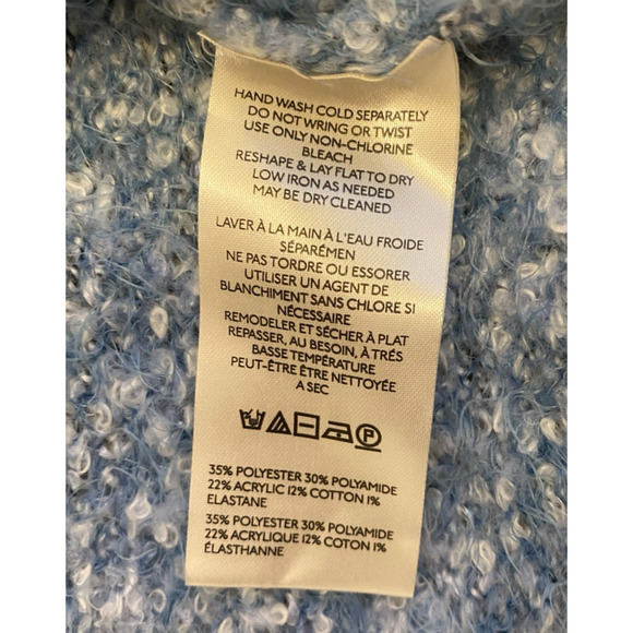 Free People Festive Frost Fair Isle Sweater M Blue Cabincore Boho Cottagecore - Picture 8 of 12